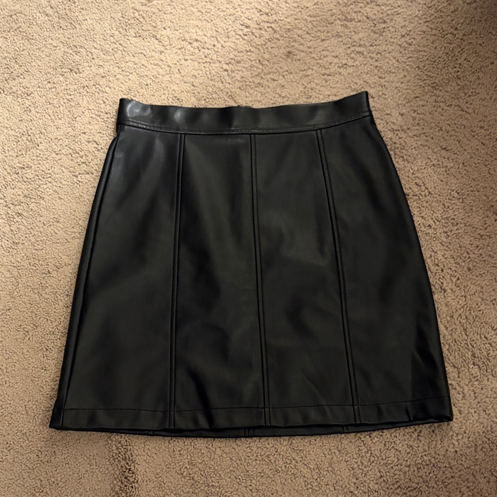 Banana Republic Black Faux Leather Skirt